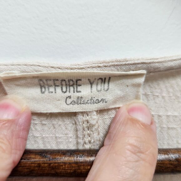 Before You Embroidered Gauzy Boho Peasant Floral Blouse Size M Balloon Sleeve - Picture 6 of 13